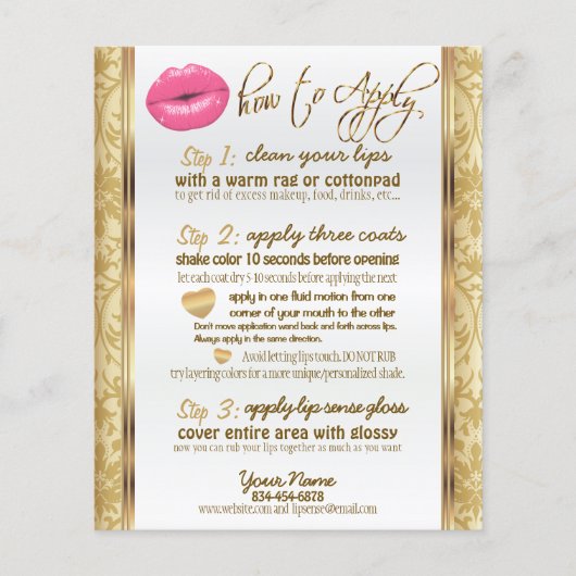 Anleitung für Hot Pink Lips und Gold Damask Flyer (Vorne)