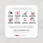 Anleitung für Lash-Erweiterungen nach der Behandlu Quadratische Visitenkarte (Rückseite)