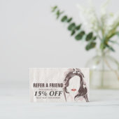 Anleitung für Makeup Artist & Hair Stylist Schönhe Empfehlungskarte (Stehend Vorderseite)