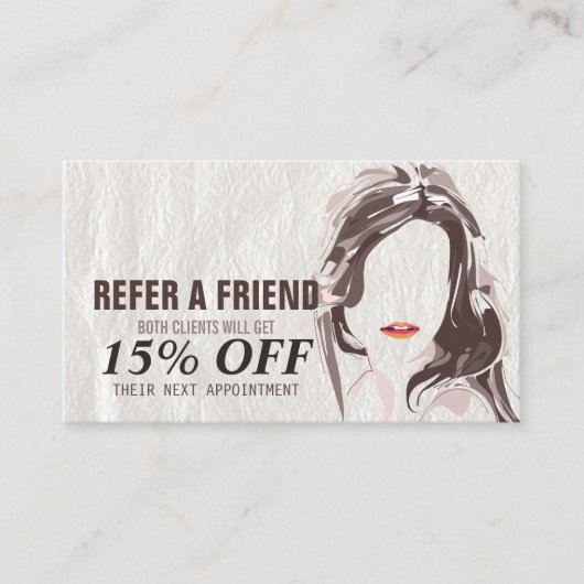 Anleitung für Makeup Artist & Hair Stylist Schönhe Empfehlungskarte (Vorderseite)