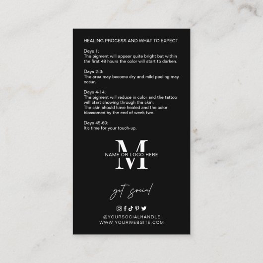 Anleitung für Minimalistische Logoecken Visitenkarte (Rückseite)