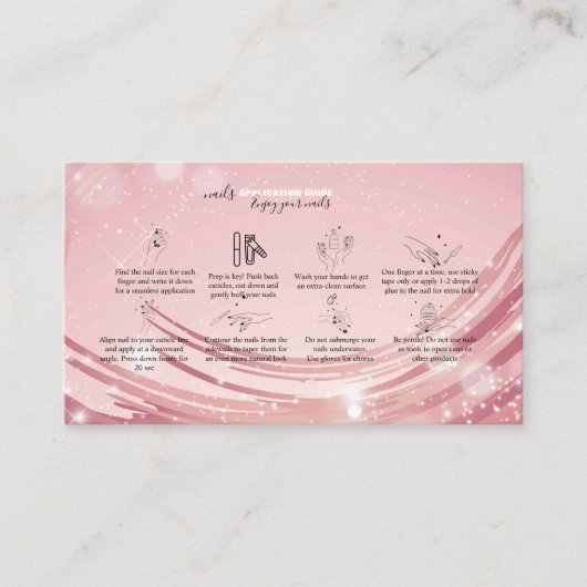 Anleitung für moderne rosa goldene Nagelfarben Visitenkarte (Vorderseite)