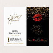 Anleitung für Red Lips & Gold Confetti Visitenkarten (Außenseite Aufgefaltet)