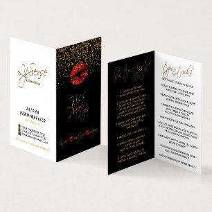 Anleitung für Red Lips & Gold Confetti Visitenkarten