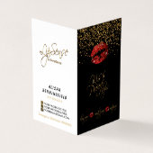 Anleitung für Red Lips & Gold Confetti Visitenkarten (Vorderseite)