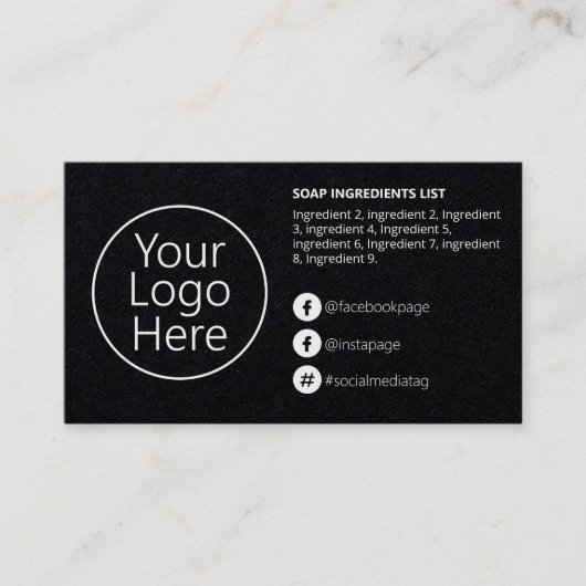 Anleitung für schwarze Farbstoffe Visitenkarte (Vorderseite)