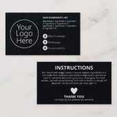 Anleitung für schwarze Farbstoffe Visitenkarte (Vorne/Hinten)