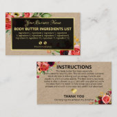 Anleitung für Vintage selbst hergestellte Wellness Visitenkarte (Vorne/Hinten)