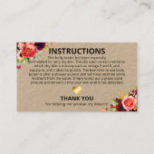 Anleitung für Vintage selbst hergestellte Wellness Visitenkarte (Rückseite)