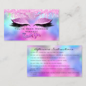 Anleitung nach der Behandlung Eyelash Pink DripsVi Visitenkarte (Vorne/Hinten)