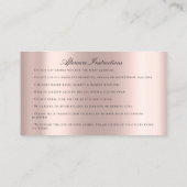 Anleitung nach der Behandlung Eyelash Rose Beauty Visitenkarte (Rückseite)