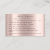 Anleitung nach der Behandlung Eyelash Rose Schönhe Visitenkarte (Rückseite)