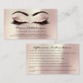 Anleitung nach der Behandlung Lashes Pink Glitzer  Visitenkarte (Vorne/Hinten)