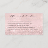 Anleitung nach der Behandlung Lashes Pink Glitzer  Visitenkarte (Rückseite)