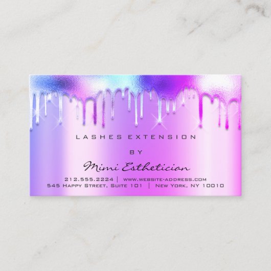 Anleitung nach der Behandlung Lashes Pink Tropfen  Visitenkarte (Vorderseite)