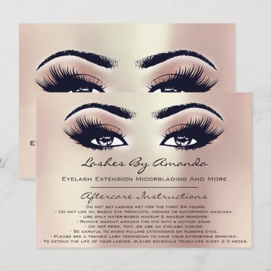 Anleitung nach der Behandlung Lashes Rose Blush Ma Einladung (Vorne/Hinten)
