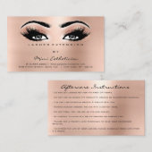 Anleitung nach der Behandlung Lashes Rose Peach Ey Visitenkarte (Vorne/Hinten)
