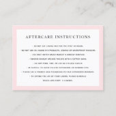 Anleitung nach der Pflege pink Visitenkarte (Vorderseite)