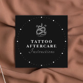 Anleitung Tattoo Aftercare Black & White Text S Quadratische Visitenkarte