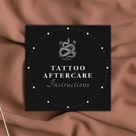 Anleitung Tattoo Aftercare Black & White Text S Quadratische Visitenkarte