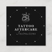 Anleitung Tattoo Aftercare Black & White Text S Quadratische Visitenkarte (Vorderseite)