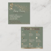 Anleitung zum Anbringen von Sage gold Spray Tan Quadratische Visitenkarte (Vorne/Hinten)