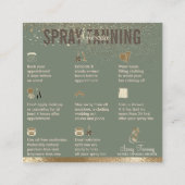 Anleitung zum Anbringen von Sage gold Spray Tan Quadratische Visitenkarte (Rückseite)