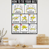 Anleitung zum Binden des Karate-Gürtel-Poster Poster (Küche)