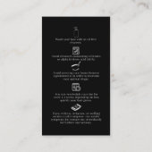 Anleitung zum Brow Tint & Wax Aftercare Visitenkarte (Rückseite)