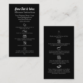 Anleitung zum Brow Tint & Wax Aftercare Visitenkarte