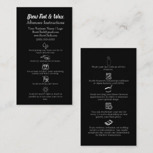 Anleitung zum Brow Tint & Wax Aftercare Visitenkarte
