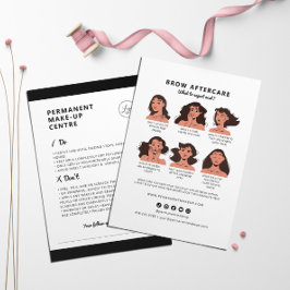 Anleitung zum dauerhaften Make-up Aftercare Visitenkarte