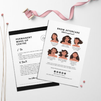 Anleitung zum dauerhaften Make-up Aftercare Visitenkarte