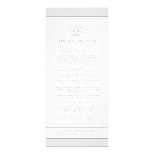 Anleitung zum Durchstechen des Ohrs nach der Pfleg Werbekarte (Vorne)