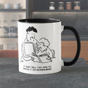 Anleitung zum Einschalten des Computers Tasse