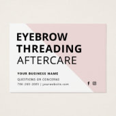Anleitung zum Eyebrow Threading Aftercare (Vorderseite)