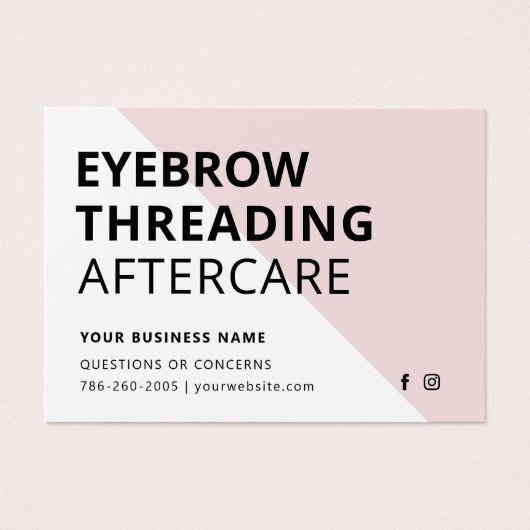 Anleitung zum Eyebrow Threading Aftercare (Vorderseite)