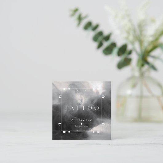 Anleitung zum Himmelsschwarzen Tätowier Nachsorge Quadratische Visitenkarte (Stehend Vorderseite)