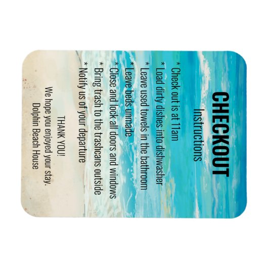 Anleitung zum kurzen Mal mieten Strandausweis Magnet (Horizontal)