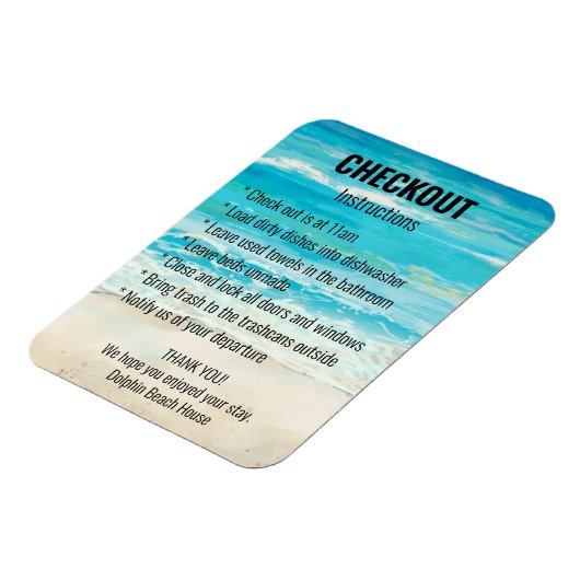 Anleitung zum kurzen Mal mieten Strandausweis Magnet (Linke Seite)