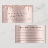 Anleitung zum Lash Deal Rose Blush Tropfen Visitenkarte (Vorne/Hinten)