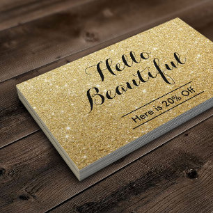 Anleitung zum Makeup Artist Hair Salon Gold Glitze Empfehlungskarte