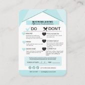 Anleitung zum Mikroblading der Augenbrauen Visitenkarte (Rückseite)