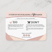 Anleitung zum Mikroblading der Augenbrauen Visitenkarte (Rückseite)