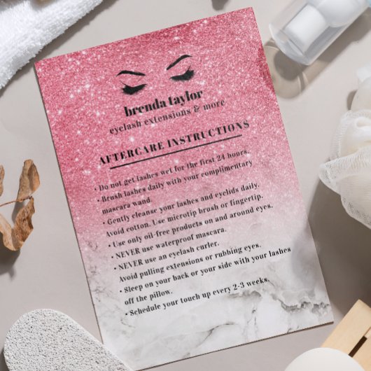 Anleitung zum PInk-Glitzer-Marmorpflege Visitenkarte