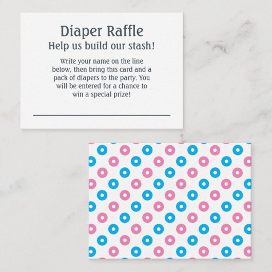 Anleitung zum Polka-Dot-Windeln und Ticket Begleitkarte (Vorne/Hinten)