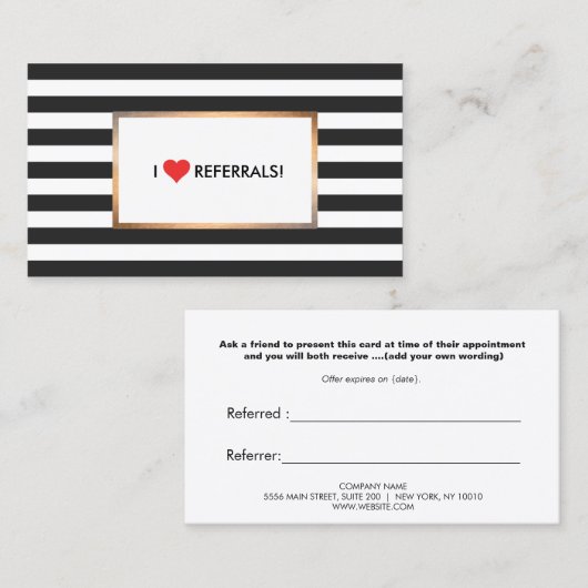 Anleitung zum Salon "Red Heart Black and White Str Empfehlungskarte (Vorne/Hinten)