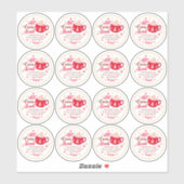 Anleitung zum Servieren der niedlichen Kakaombombe Aufkleber (Blatt)