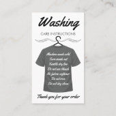 Anleitung zum Shirt-Waschen Visitenkarte (Rückseite)