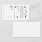 Anleitung zum Waschen der Hand-Strick-Care-Karte Visitenkarte (Vorne/Hinten)